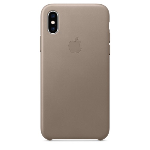 APPLE Custodia in pelle per iPhone XS - Grigio talpa